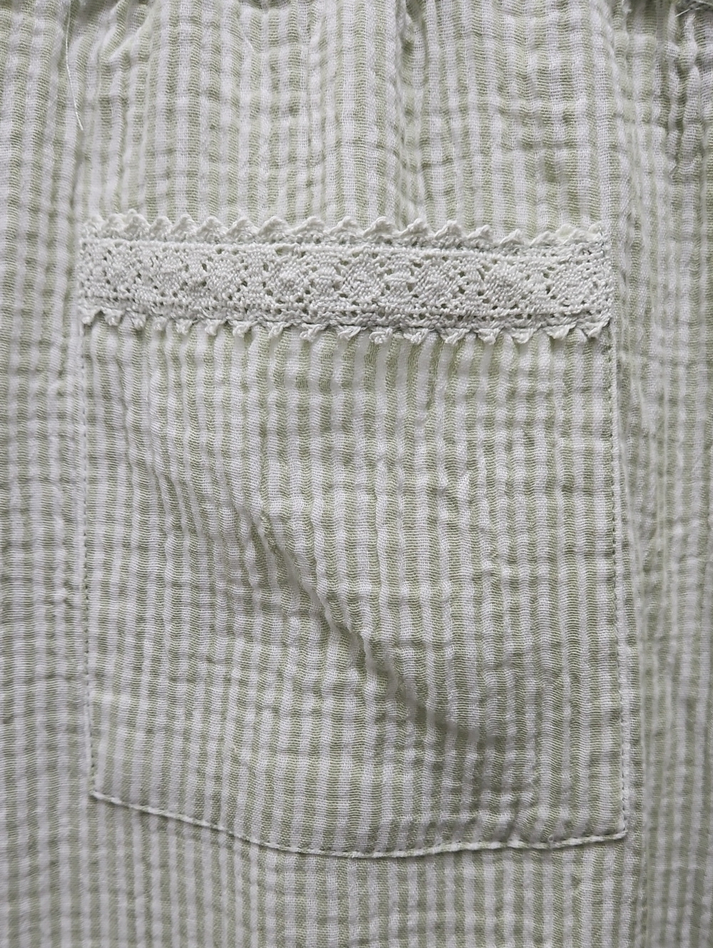 Women's Light Sage Drawstring Relaxed Pants Gauze Lace XL NWT - Picture 7 of 10